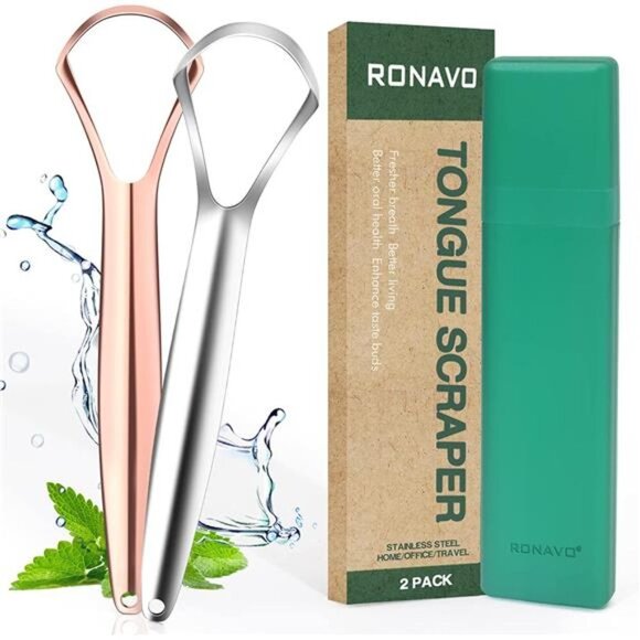 Tongue Cleaner2 Pack Tongue Scraper Cure Bad Breath (Medical Grade) - Picture 1 of 6